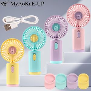 Quạt Cầm Tay USB Sạc Lại Được Với Đế Quạt Bàn Nhỏ Dành Cho Nữ Làm Mát Trang Điểm Làm Khô Mi Dụng Cụ Làm Đẹp Cho Văn Phòng Ngoài Trời