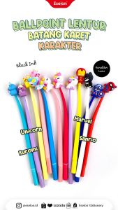 1pcs Bolp LENTUR Karakter / Pena Lentur Elastis Batang Karet Fancy