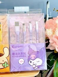 (66W) 100% Authentic Sanrio Hello Kitty Cable 3 in 1 Charging Cable Kuromi USB Cable Type C Lightning Cable Melody Micro USB Cable Fast Charging for iOS and Android Smartphone Accessories hellokitty AQ2 Cinnamoroll
