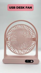 (180°) USB Desk Fan Adjustable Rotation Table Fan With 3-Speed Modes Portable Rechargeable USB Fan Kipas Meja Mini