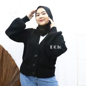 SABRINA FASHION - Cardy Crop Cable Bahan Rajut Tebal Premium Korean Style Kekinian / Pakaian Wanita Luaran Hangat Lengan Panjang / Motif Kepang / Outer Perempuan Dewasa Terbaru 2023 / Bisa Bayar Ditempat COD / Cardigan Rajut Knit Crop Oversize Tebal