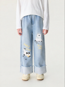 Marc&Janie | Girls Roll-up Denim Wide Leg Pants Spring