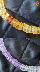 Collection Grade Faceted HiXi Ombre Citrine / Amethyst Abacus Rondelle Bracelet
