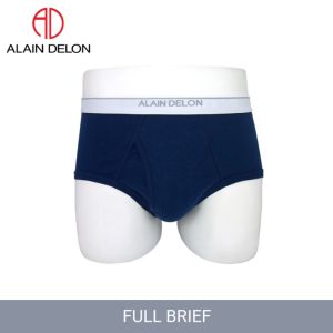 Alain Delon (2 Pcs) Mens Soft Breathable Cotton Rib Full Brief Underwear for Classic Everyday Support – AD9206