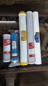 ไส้กรองน้ำ RO 600 ลิตร/วัน (150 GPD) ครบชุด 5 ชิ้น PP20นิ้ว CTO20นิ้ว เรซิ่น20นิ้ว เมมเบรน 150จี โพสคาร์บอน10นิ้ว