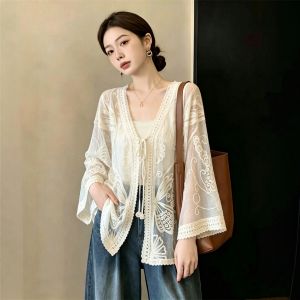 Áo Dài Tay Mùa Hè Thêu Ren Gọn Gàng Kích Cỡ Lớn