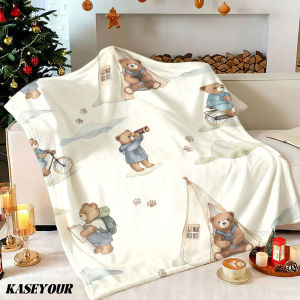 Beast Kingdom | Adventure Bear Camp Winter Summer Flannel Blanket Throw Fleece Soft Fuzzy Plush Cozy Fleece Blankets for Sofa Ideal Gifts