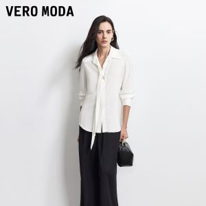 Vero Moda | Summer New Style Blouse with Sash and Convertible Collar Long Sleeve
