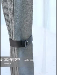 Folding Shower Curtain Space Save Magnetic Bathroom Partition Curtain Waterproof Imitation Linen Bath Curtain