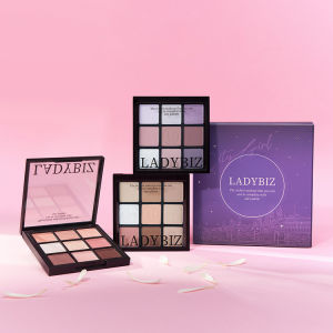 Phấn Mắt Ladybiz 9 Màu Dạng Bột Lâu Trôi Chống Thấm Nước Dễ Trang Điểm Làm Nổi Bật Làm Đẹp Làm Mịn 9 Ô Màu Đất