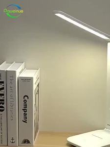 LED Touch Switch White Folding Desk Lamp Bedroom Bedside Study Reading Eye Care Night Lamp USB Plug-in Dimmable White Desk Lamp