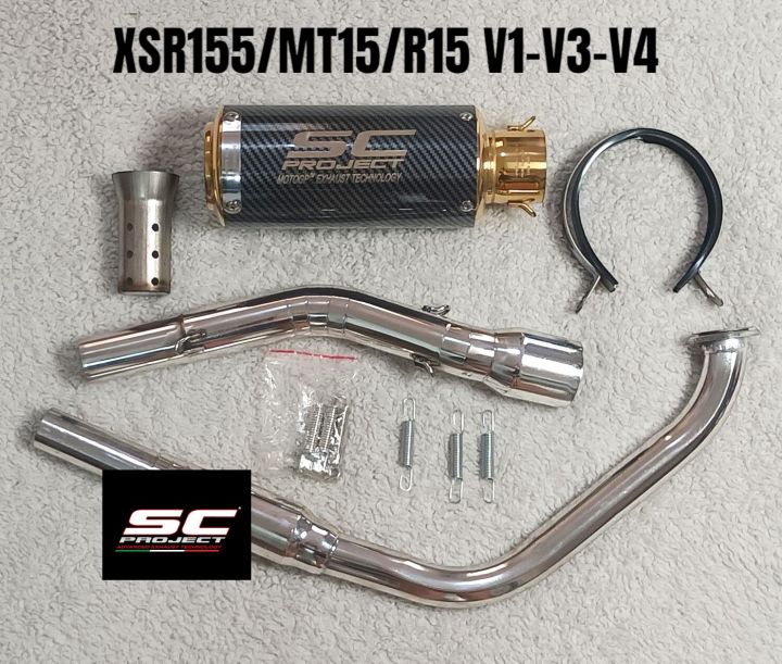 Sc Project For R115v4 SC Project Full System Exhaust Pipe for XSR155 | MT-15 | R15 V1 V3 V4 ...