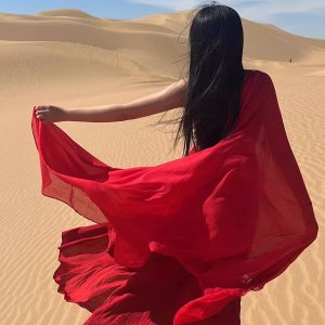 Summer Thin Cotton Linen Scarf Large Size Desert Prairie Beach Photo Prop Versatile Holiday Scarf Ethnic Tassel Trim