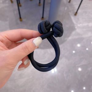 2023 New Premium Chinese Knot Womens Hair Ties High Horse Tail Hair Bands Adult Cotton Linen Hair Accessories
