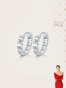 Platinum Circle Stud Earrings