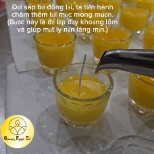 Combo 6 ly Sen nở (vàng đỏ) làm nến bơ dâng Phật bao gồm đầy đủ nguyên liệu làm nến bơ.