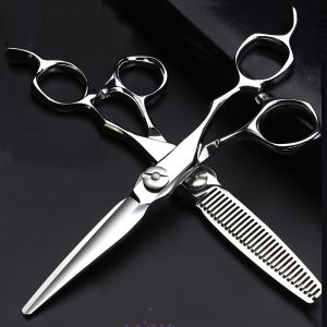 กรรไกรตัดผมมืออาชีพ6.5นิ้วเครื่องมือเสริมความงามร้านตัดผมเครื่องมือทำผมและเครื่องประดับแบนและกรรไกรเล็ม