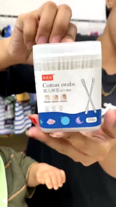 YYDS 100/200PCS Baby Cotton Swabs Double-headed Cotton Buds Soft Cleaning Disposable Cotton Swabs