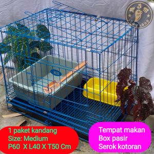kandang kucing paketan size medium 60 x 40 x 50 cm