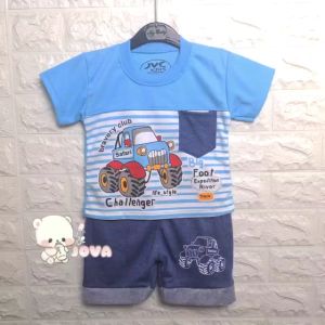 JOVA BAJU BAYI LAKI LAKI SETELAN ANAK COWO LUCU STELAN COWOK 6 12 BULAN KEREN TRENDY KEKINIAN MOBIL KANTONG