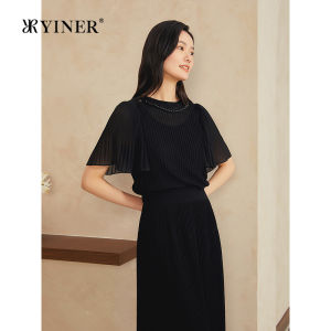 Summer French Style Puff Sleeves Waist Shaping Embellished Dress