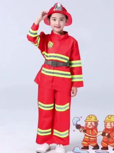 Kids Sam Fireman Costume Uniform Cosplay Children Clothing Boy Girl Party