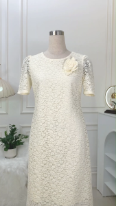 Đầm Trung Niên thiết kế thanh lịch chất liệu ren cao cấp sang trọng mặc mát mẻ DD4L0231 Thương hiệu Thiều Hoa
