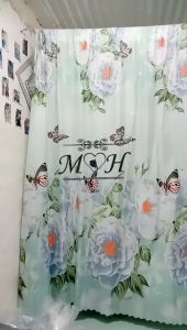 Bright Green Jade Green Curtain Sale for Window Door New Home Decor Flower Leaf Printed Soft Cotton Kurtina 100x210cm 1PC COD