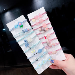 High Elasticity Childrens Hair Ties Non-Damaging Princess Style Flower Animal Hair Accessories Simple Hair Bands for Girls