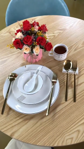 Stainless Steel Spoon and Fork Set Korean Style Cutlery Dinnerware Food-Grade Kutsara Tinidor Set