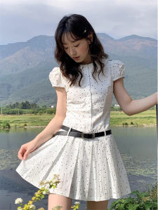 Váy Chữ a in Hoa Tay Bồng Thắt Eo Phong Cách Hàn Quốc Mùa Hè Cho Nữ Váy Ngắn Dáng Chữ a Cổ Búp Bê