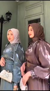 ZIVHA FASHION- ANNABELE DRESS SHIMMER MIX TILE PAYET/DRESS WANITA LEBARAN TERBARU 2024 SIMPLE MEWAH