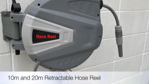 Garden Water Hose Reel Automatic Retractable Auto Rewind Wall Mount Water Pipe With Wall Bracket 10M & 20M