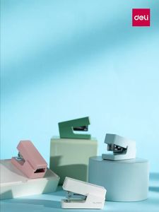 deli | Deli Mini Stapler Set Portable Fashion Stationery Book Binding Machine Office Supplies Using 26/6 Staples for Paper Binding