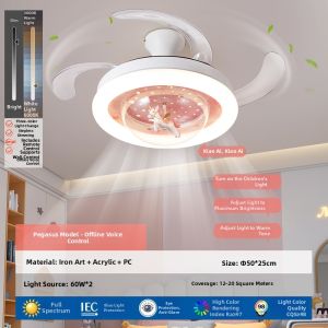 DENGSHI | Invisible Variable Speed Fan Light Full Spectrum Eye Care Princess Style