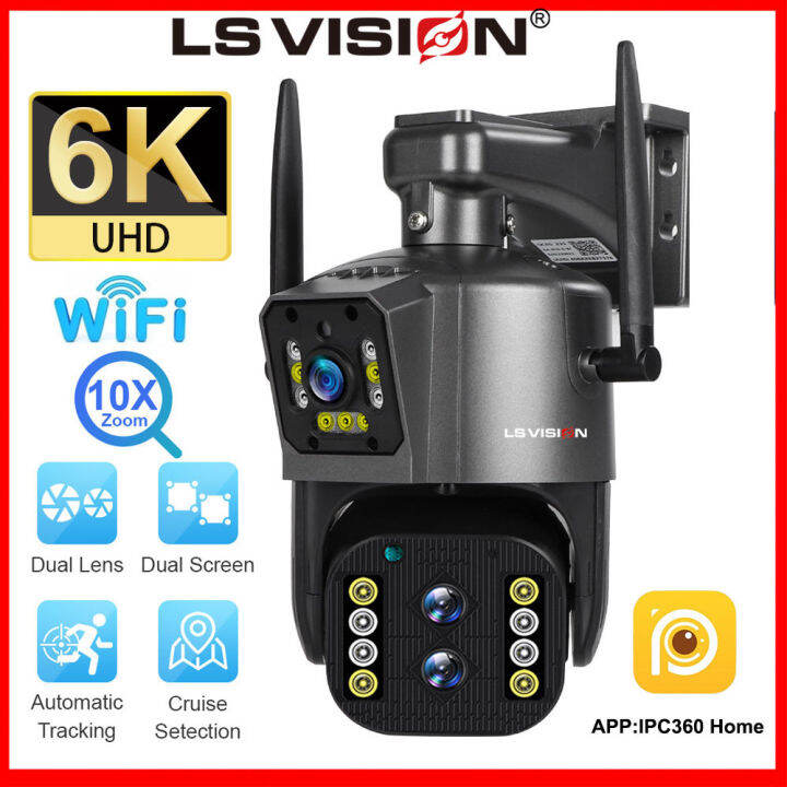 Ls Vision 6k 12mp Three Lens Dual Screen Camera Ptz 10x Hybrid Optical