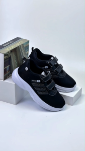 Ghaneo - Sepatu Anak Laki Perempuan Sekolah TK SD H7 Hitam Putih