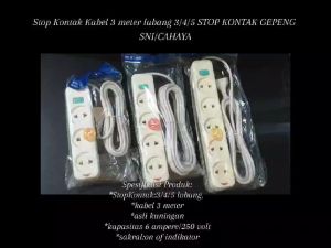 Stop Kontak Kabel 3 meter Lubang 3/4/5 STOP KONTAK GEPENG SNI/CAHAYA