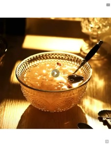 Sun flowers glass bowl 太阳花玻璃碗