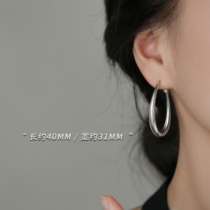 Elegant 999 Silver Hoop Earrings Womens Fashion Jewelry  out Alloy Plated Earrings Lightweight Luxury Ear Jewelry