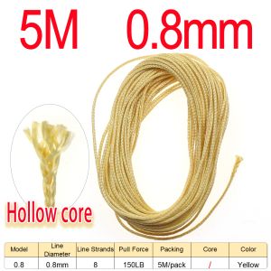 5M 8/16 Strands Aramid Fiber Braid Kevlar Fishing Line Assist Line for Jigging Hook Saltwater Boat Fishing Lures 0.8mm-1.6mm
