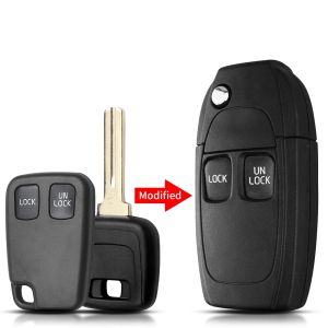 KEYYOU Flip Remote Key Case FOB Replacement For VOLVO S60 2000-2009 / S80 1999-2006 /V70 2000-2007 XC90 2002-2013 Car Key Case