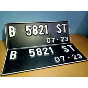 Plat nomer motor standar samsat ada logo proses cepat