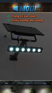 Đèn LED Ray Ngoài Trời MODI SOLAR Năng Lượng Mặt Trời Đèn Rọi Trang Trí Thanh Xoay Góc 180 Độ