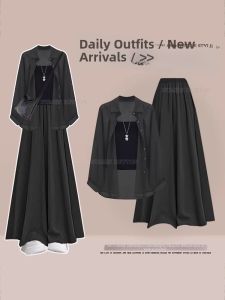 NUMEN BUTTON | Loose and Slimming Large Size Summer Set 3 Pieces