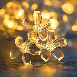 Cherry Blossom LED String Lights Rome Decoration Flower LED String Lights Indoor Party Atmosphere Home Flower Fairy Lights