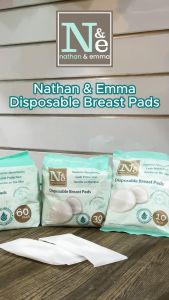 Nathan & Emma Disposable Breast Pads | 10 Pads | Breastfeeding Essentials