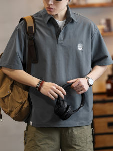 Ice Silk Quick-Drying Polo Shirt Men Lapel Short Sleeve T-Shirt Summer Loose Casual Top Minimalist Easiest for Match Polo Shirt