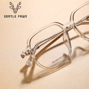 Gentle Fawn Frame Kacamata Lensa Plano Bentuk Kotak Bahan TR90+Acetate Kuat Kokoh Bisa Minus Fashion Pria Wanita 71014
