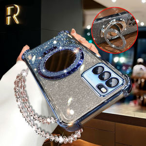 Opporeno6 pro Phone Case Integrated Lens Film Anti-fall with Airbag Creative Silicone Protective Cover Fashionable Beauty Mirror Stand Re06Pr0